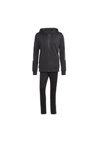 Adidas - 3-Stripes Track Suit. Kolor: czarny, biały, wielokolorowy. Materiał: dresówka, materiał. Sport: fitness