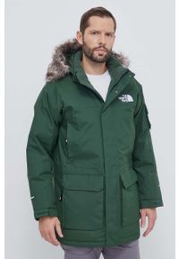 The North Face kurtka puchowa męska kolor zielony zimowa. Kolor: zielony. Materiał: puch. Sezon: zima #1
