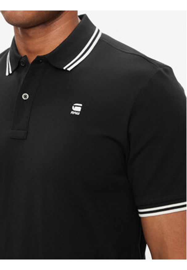G-Star RAW - G-Star Raw Polo Dunda D17127-5864 Czarny Slim Fit. Typ kołnierza: polo. Kolor: czarny. Materiał: bawełna