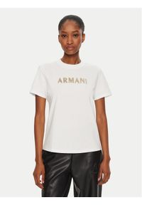 Armani Exchange T-Shirt 6DYT36 YJ7VZ 1000 Biały Regular Fit. Kolor: biały. Materiał: bawełna