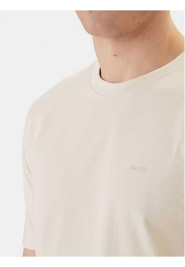 BOSS T-Shirt Thompson 01 50468347 Beżowy Regular Fit. Kolor: beżowy. Materiał: bawełna