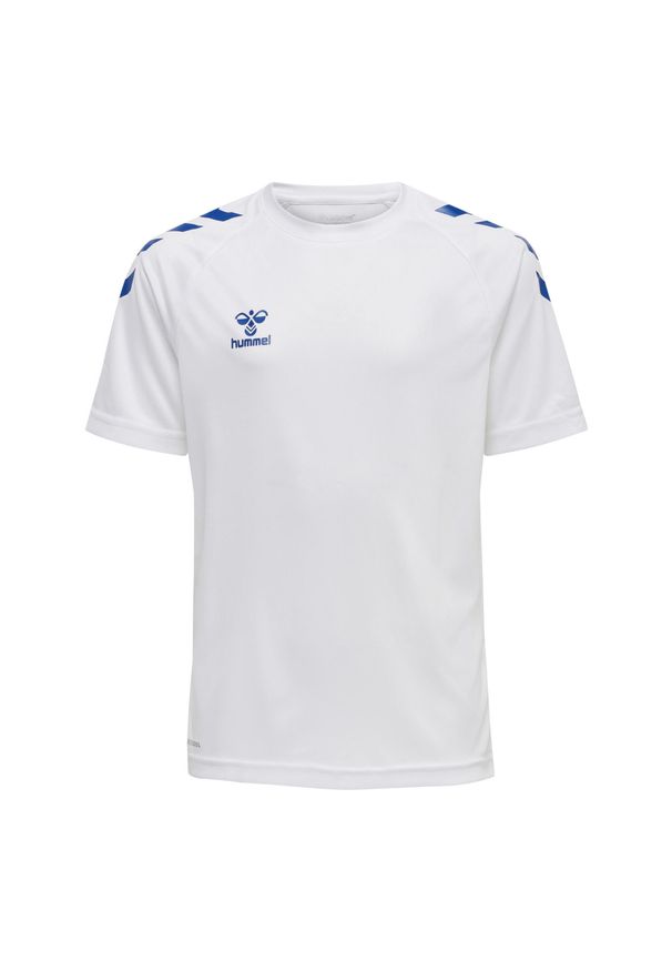 Koszulka sportowa z krótkim rękawem dziecięca Hummel Core XK Kids Poly T-Shirt. Kolor: biały, wielokolorowy, niebieski. Długość rękawa: krótki rękaw. Długość: krótkie