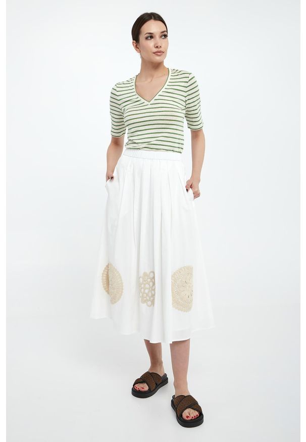 Weekend Max Mara - T-shirt damski lniany Opzione WEEKEND MAX MARA. Materiał: len