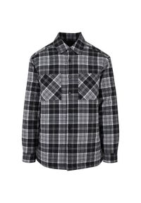 Pikowany overshirt w kratę Urban Classics. Kolor: czarny, wielokolorowy, biały. Materiał: poliester, tkanina #1