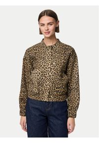 Pieces Kurtka bomber Salume 17156456 Brązowy Regular Fit. Kolor: brązowy. Materiał: syntetyk, bawełna