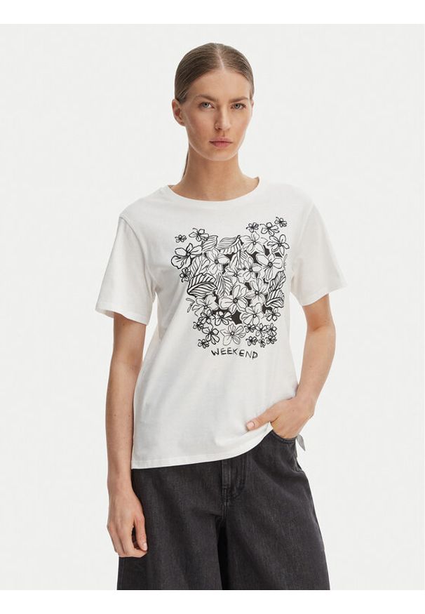 Weekend Max Mara T-Shirt Bora 2615971042 Biały Regular Fit. Kolor: biały. Materiał: bawełna