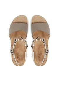 ecco - ECCO Sandały Flowt Wedge Cork 27231361166 Beżowy. Kolor: beżowy. Materiał: skóra #6