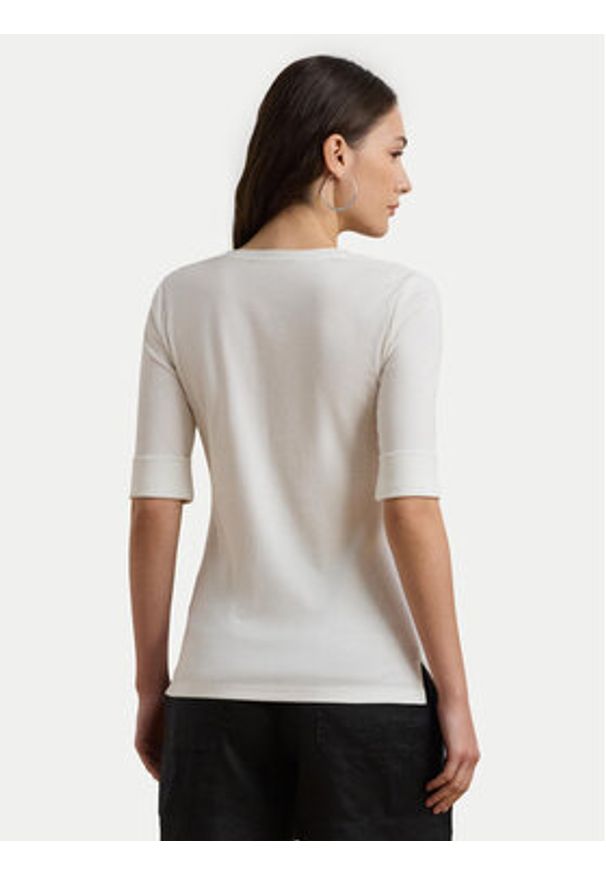 Lauren Ralph Lauren - LAUREN RALPH LAUREN Bluzka 200815843001 Biały Slim Fit. Kolor: biały. Materiał: bawełna