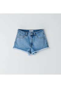 Cropp - Jeansowe szorty z wysokim stanem - Niebieski. Stan: podwyższony. Kolor: niebieski. Materiał: jeans #1