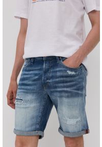 Jack & Jones Szorty jeansowe męskie. Kolor: niebieski. Materiał: jeans