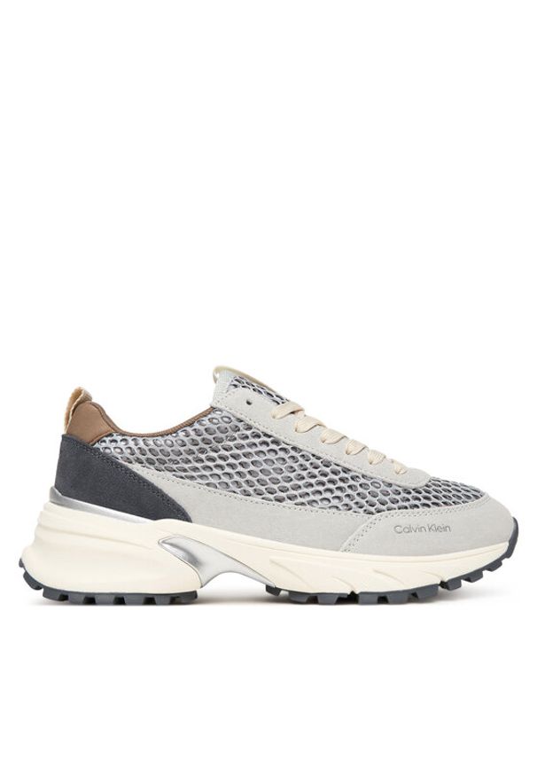 Calvin Klein Sneakersy Hike Runner Lace Up Techmix YW0YW02030 Beżowy. Kolor: beżowy. Materiał: skóra