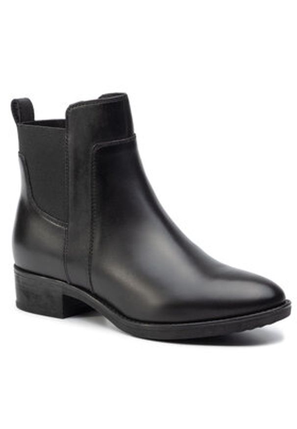 Geox Botki D Felicity G D94G1G 00043 C9999 Czarny. Kolor: czarny. Materiał: skóra