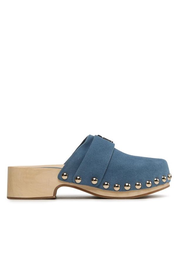 TOMMY HILFIGER - Tommy Hilfiger Chodaki Th Clog Suede FW0FW07171 Niebieski. Kolor: niebieski. Materiał: skóra, zamsz