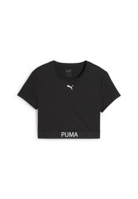 Puma - Damska koszulka o skróconym kroju PUMA STRONG PUMA. Kolor: czarny. Długość: krótkie. Sport: fitness, bieganie #1