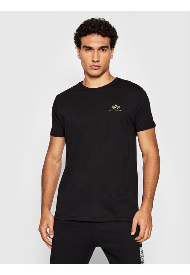 Alpha Industries T-Shirt Backprint 128507CP Czarny Regular Fit. Kolor: czarny. Materiał: bawełna