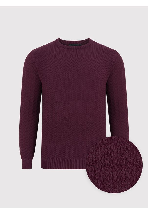 Pako Lorente - PAKO LORENTE – Męski sweter w kolorze burgundowym. Kolor: czerwony. Materiał: bawełna. Sezon: jesień