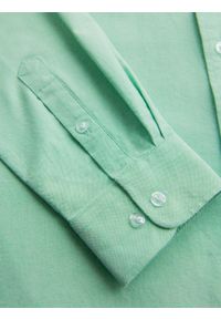 Ombre Clothing - Bawełniana pastelowa koszula męska typu oxford – miętowa V4 OM-SHOS-0183 - XXL. Kolor: miętowy. Materiał: bawełna. Wzór: ze splotem, aplikacja. Styl: klasyczny, elegancki #11
