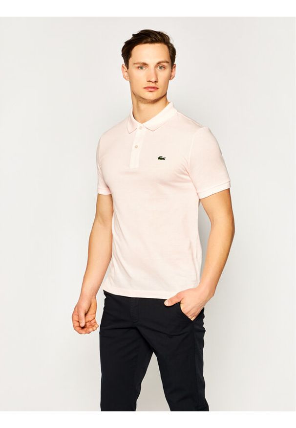 Lacoste Polo PH4012 Różowy Slim Fit. Typ kołnierza: polo. Kolor: różowy. Materiał: bawełna
