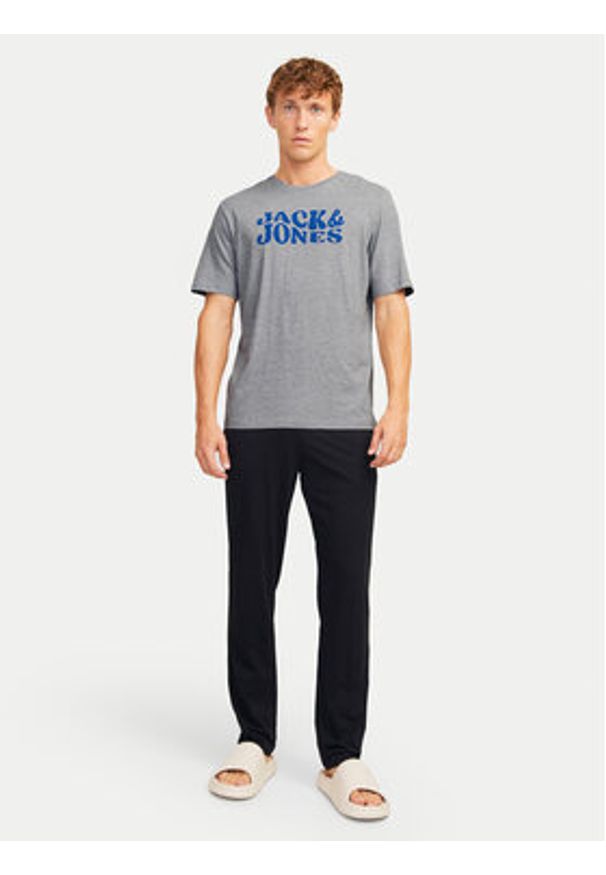 Jack & Jones Piżama Elton 12266998 Szary Standard Fit. Kolor: szary. Materiał: bawełna