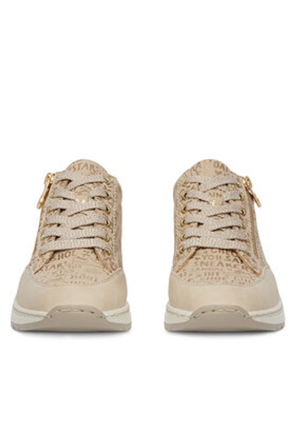 Rieker Sneakersy N4316-62 Beżowy. Kolor: beżowy. Materiał: materiał