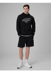 4f - 4F Spodenki dresowe męskie - czarne S. Kolor: czarny. Materiał: dresówka #1