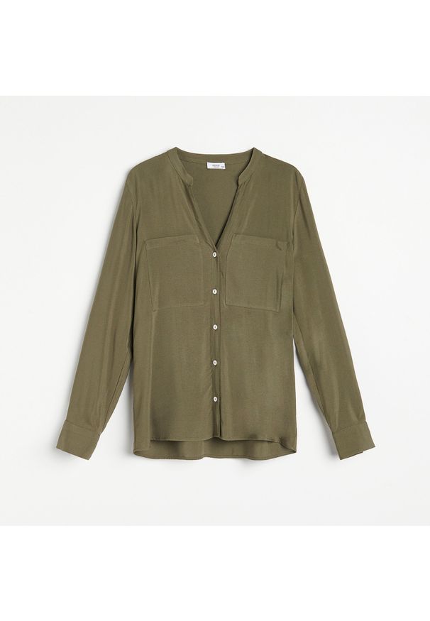 Reserved - Lekka koszula z EcoVero™ - Khaki. Kolor: brązowy