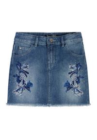 Guess Spódnica jeansowa J3GD14 D45E0 Niebieski Regular Fit. Kolor: niebieski. Materiał: bawełna