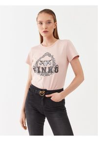 Pinko T-Shirt 100355 A13O Różowy Regular Fit. Kolor: różowy. Materiał: bawełna