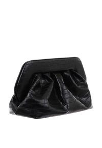 THEMOIRE ITALY - Czarna torebka Bios Croco. Kolor: czarny. Materiał: jeans, materiał #6