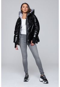 DIEGO M Czarna kurtka puchowa z odpinanymi rękawami, Rozmiar 34 EU - 38 IT. Kolor: czarny. Materiał: puch #5