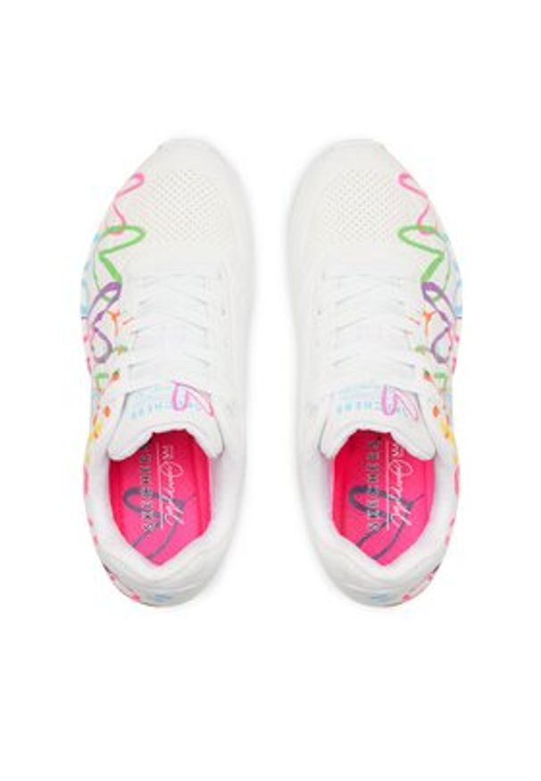 skechers - Skechers Sneakersy Uno Highlight Love 177981/WMLT Biały. Kolor: biały. Materiał: skóra