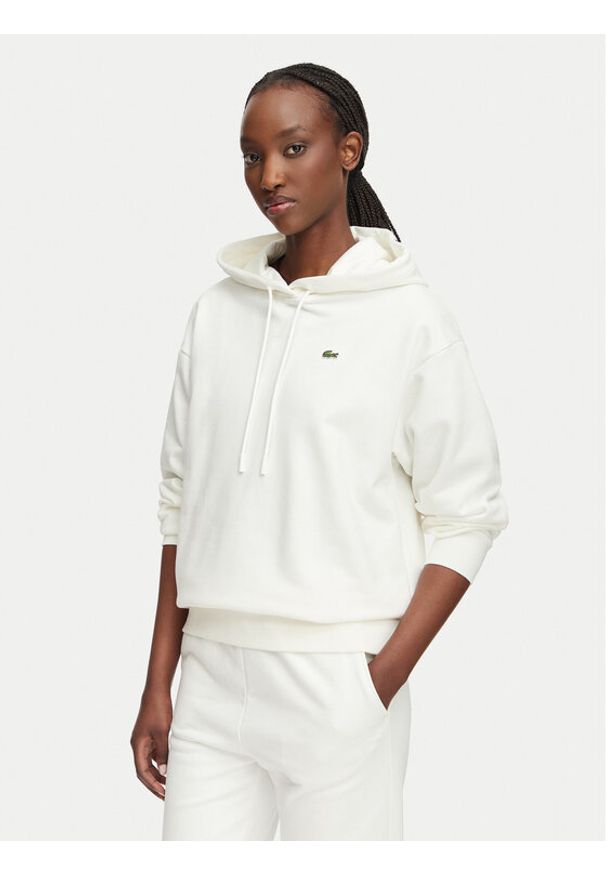 Lacoste Bluza SF7612 Biały Regular Fit. Kolor: biały. Materiał: bawełna