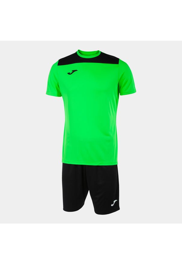 Zestaw Sportowy Joma Phoenix II Dzieci Fluorescencyjny Zielono-Czarny 4XS. Okazja: na uczelnię. Kolor: niebieski, czarny, wielokolorowy. Materiał: poliester, dresówka. Styl: sportowy