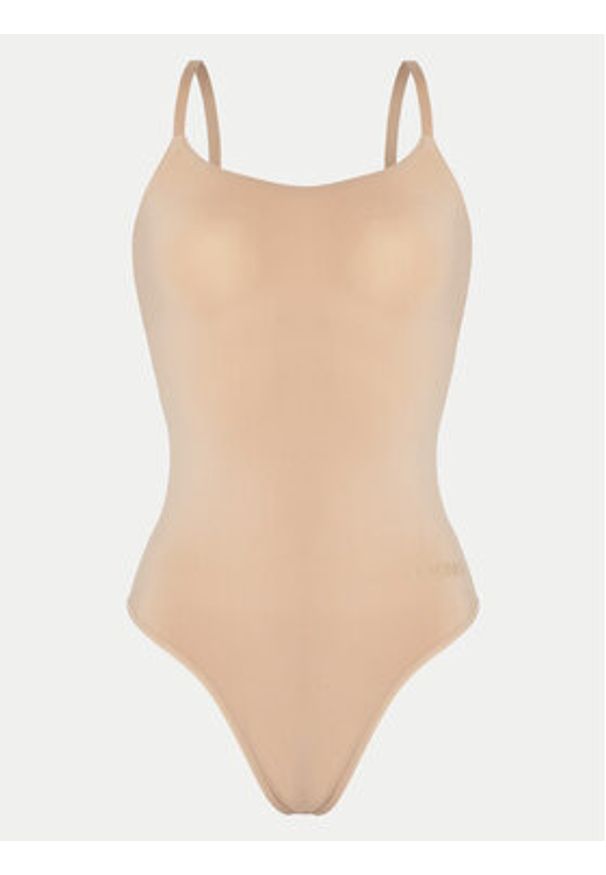 DKNY Body DK4029 Beżowy Slim Fit. Kolor: beżowy. Materiał: syntetyk
