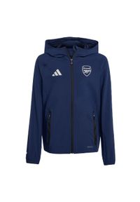 Adidas - Kurtka Arsenal Tiro 25 Competition Vis Tech Travel. Kolor: niebieski. Materiał: dresówka. Sport: piłka nożna