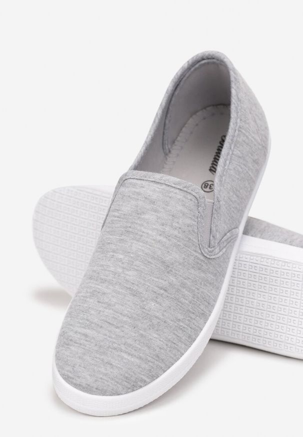 Born2be - Szare Tenisówki Materiałowe na Płaskiej Podeszwie Ediany. Kolor: szary. Materiał: materiał. Obcas: na płaskiej podeszwie