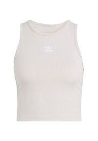 Adidas - adidas Top Essentials KD3822 Beżowy Slim Fit. Kolor: beżowy. Materiał: wiskoza #5