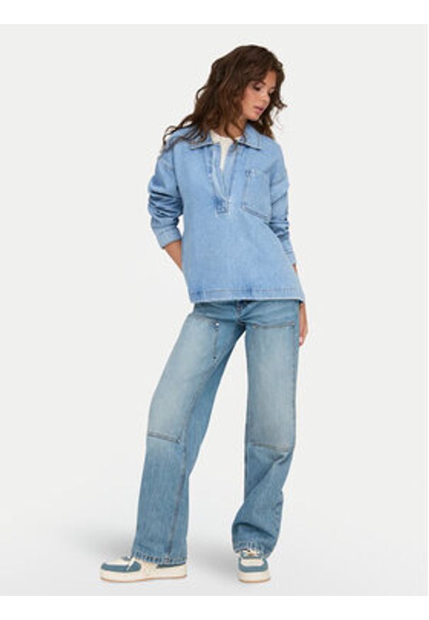only - ONLY Koszula jeansowa Birdie 15347086 Niebieski Regular Fit. Kolor: niebieski. Materiał: bawełna