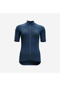 VAN RYSEL - Koszulka rowerowa szosowa damska Triban RC500. Kolor: niebieski. Materiał: materiał