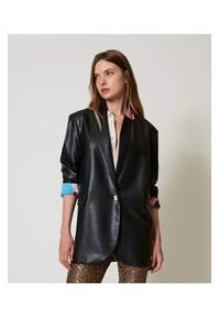 TwinSet - TWINSET Marynarka 242AQ2042 Czarny Regular Fit. Kolor: czarny. Materiał: skóra #3