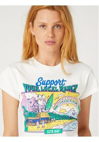 Wrangler T-Shirt Shrunken Band W7FDEEW02 112332013 Biały Slim Fit. Kolor: biały. Materiał: bawełna #2