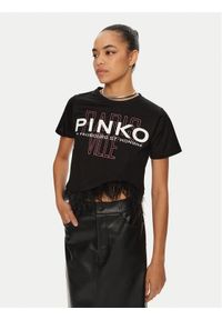 Pinko - PINKO T-Shirt Martignano 103130 A1LV Czarny Regular Fit. Kolor: czarny. Materiał: bawełna #1