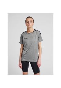 Hummel KOSZULKA DAMSKA T-shirt hmlAUTHENTIC POLY JERSEY WOMAN. Kolor: szary. Materiał: jersey. Sport: taniec, joga i pilates