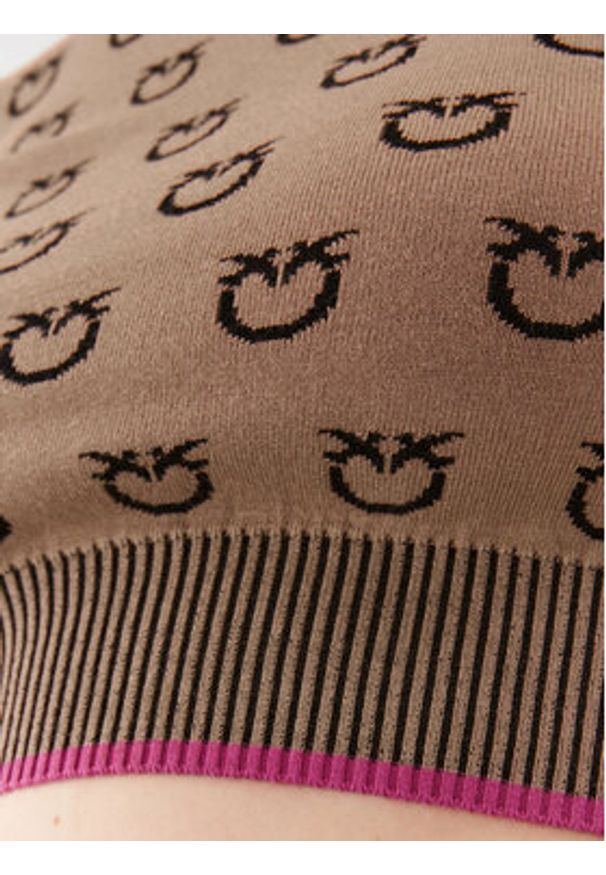 Pinko Sweter Furetto 101561 A112 Brązowy Slim Fit. Kolor: brązowy. Materiał: wiskoza