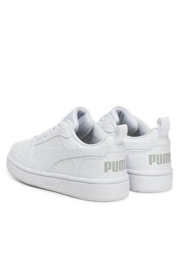 Puma Sneakersy Rebound V6 Lo Jr 393833 03 Biały. Kolor: biały. Materiał: skóra