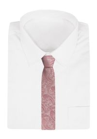 Klasyczny Krawat Męski - Chattier - Jasny Róż, Wzór Paisley. Kolor: różowy. Materiał: tkanina. Wzór: paisley. Styl: klasyczny