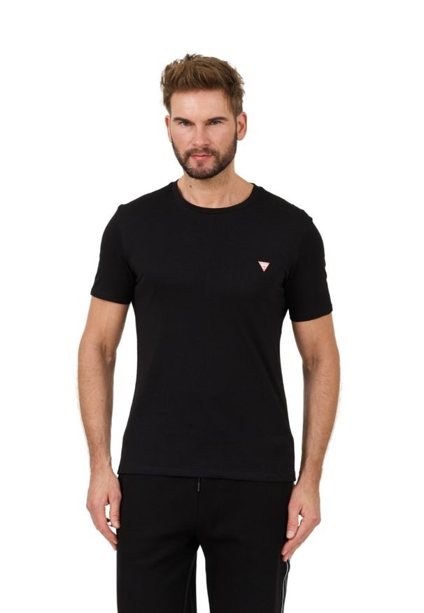 Guess - GUESS Czarny męski t-shirt Core Tee, Rozmiar M. Kolor: czarny