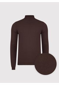 Pako Lorente - PAKO LORENTE – Brązowy półgolf męski. Kolor: brązowy. Materiał: wiskoza, poliamid. Wzór: gładki, ze splotem #8