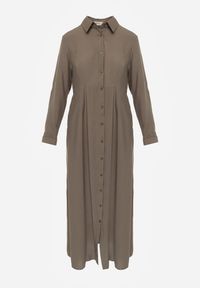 Renee - Ciemnozielona Sukienka Hillcrest. Kolor: zielony. Długość rękawa: długi rękaw. Typ sukienki: koszulowe. Długość: maxi #3