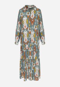 Born2be - Ciemnozielona Sukienka Koszulowa Rozkloszowana Delirime. Okazja: na co dzień. Kolor: zielony. Typ sukienki: koszulowe. Styl: casual, elegancki #3